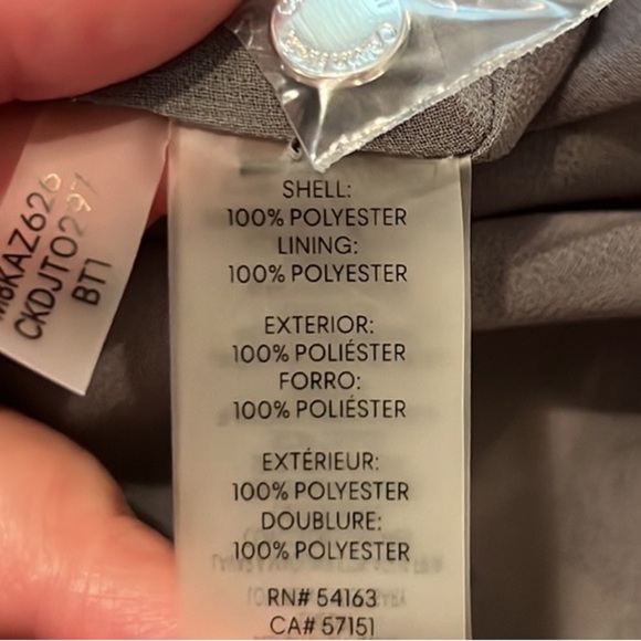 20. Calvin Klein Multi-Media Print Blouse in Grey and Black and Tan - Picture 13 of 15